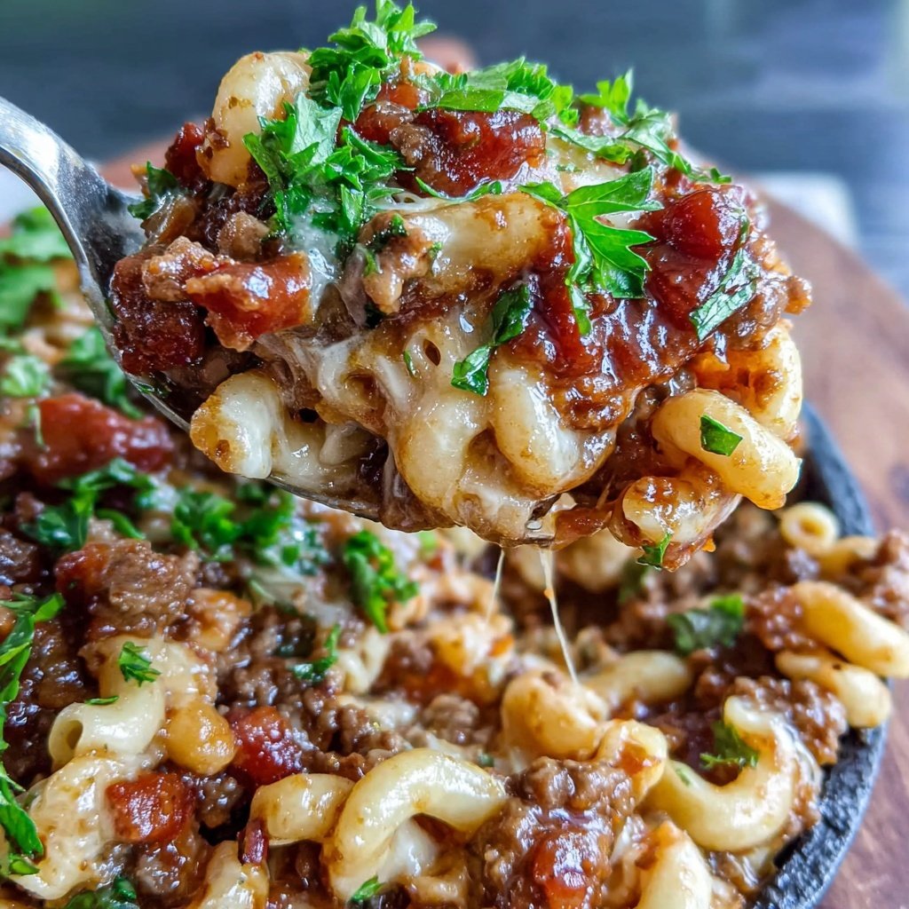 Hamburger Meat And Macaroni Skillet