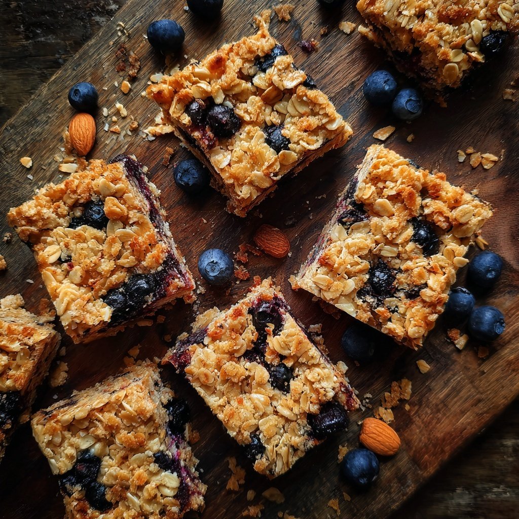 Blueberry Almond Breakfast Oat Bars