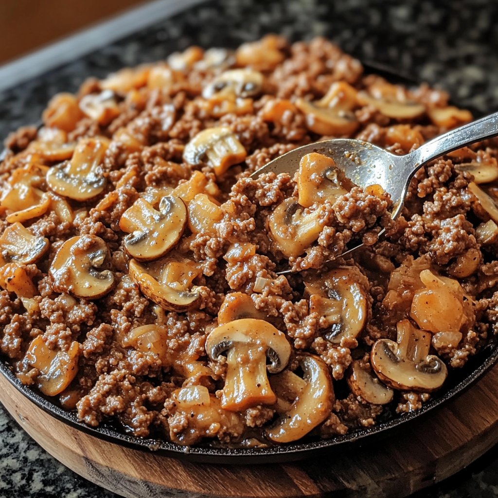 Ground Beef and Mushroom Skillet