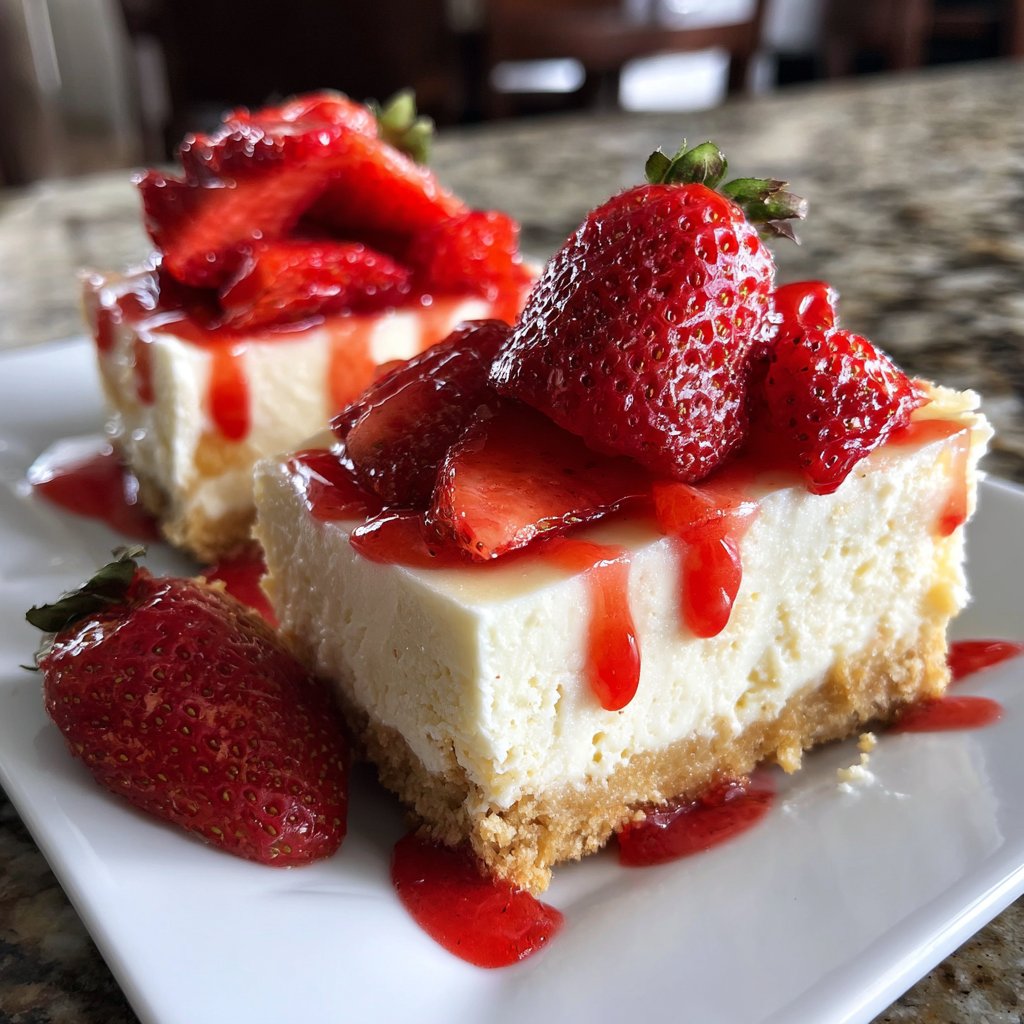 Strawberry Cheesecake Bars No Bake