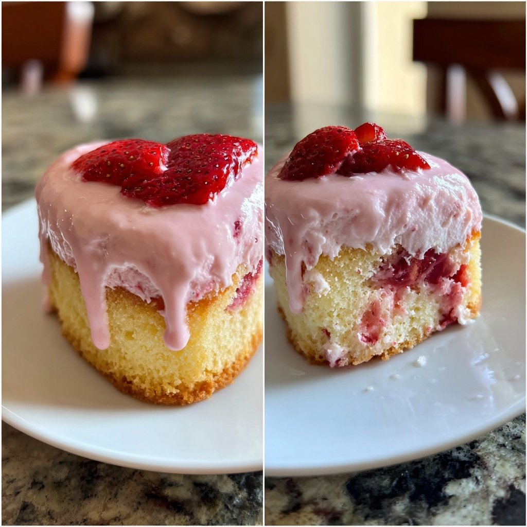 Mini Heart Cake with Strawberry Vanilla Cream