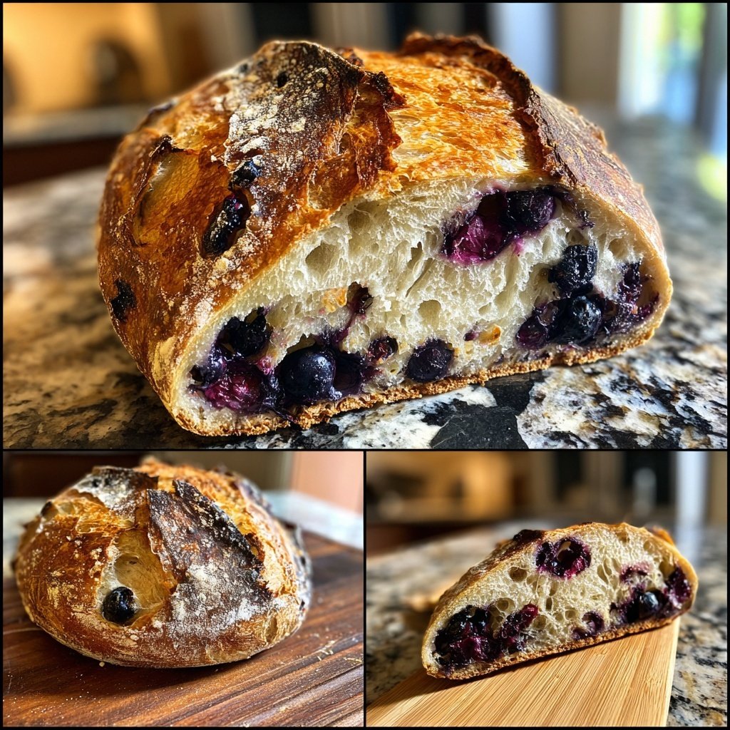 Blueberry Lemon Sourdough Bread Loaf