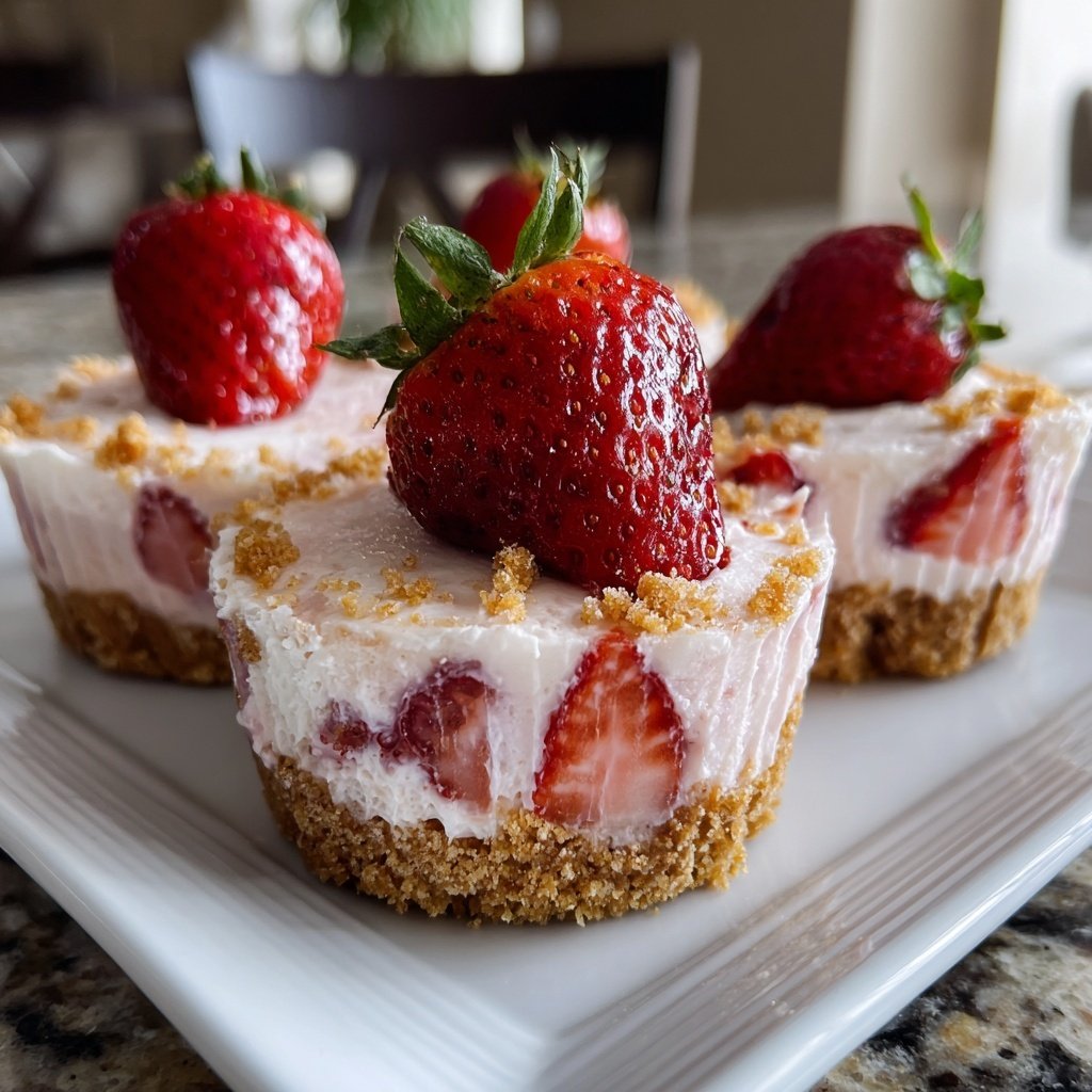 No Bake Strawberry Cheesecake Cups