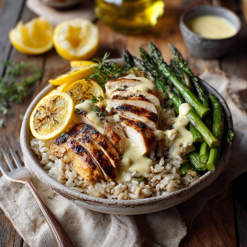 Healthy Lemon Chicken Rice Bowl