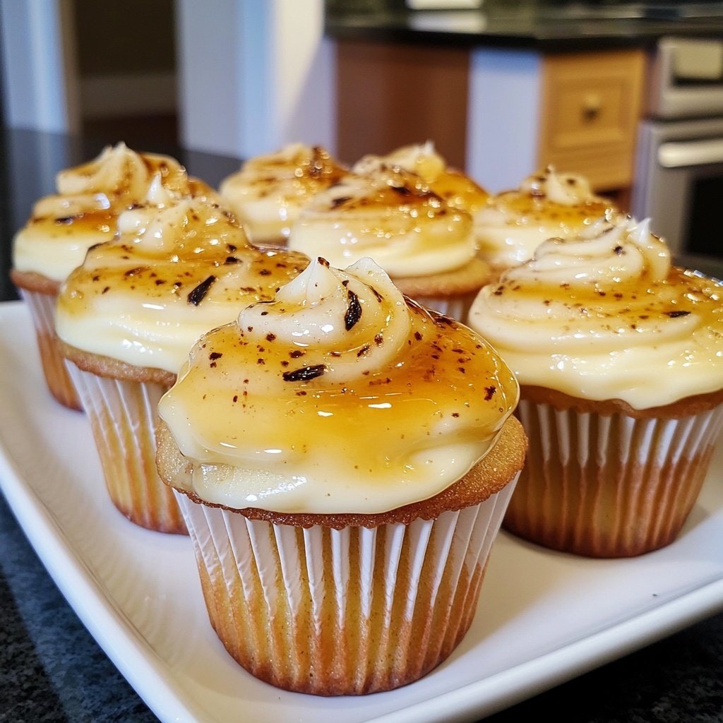 Vanilla Bean Crème Brûlée Cheesecake Cupcakes