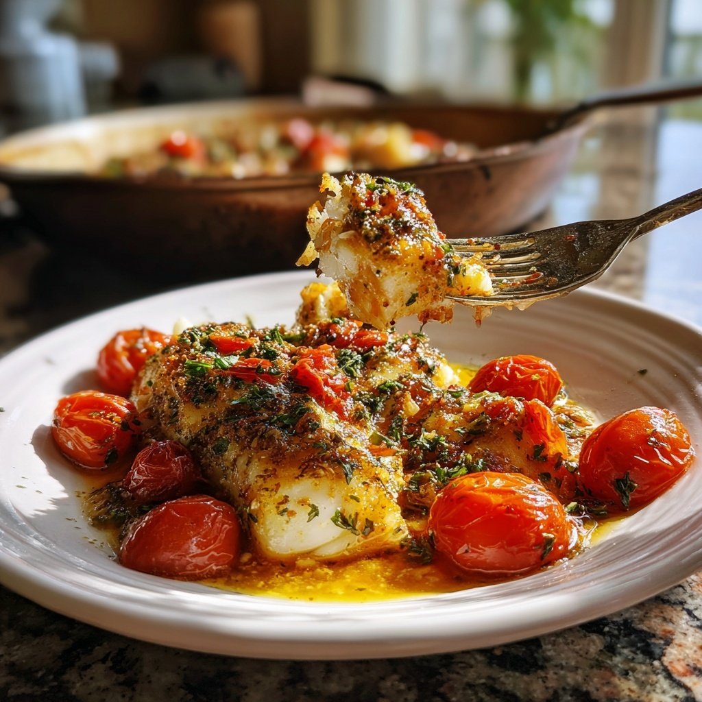 Mediterranean Baked Cod With Tomatoes