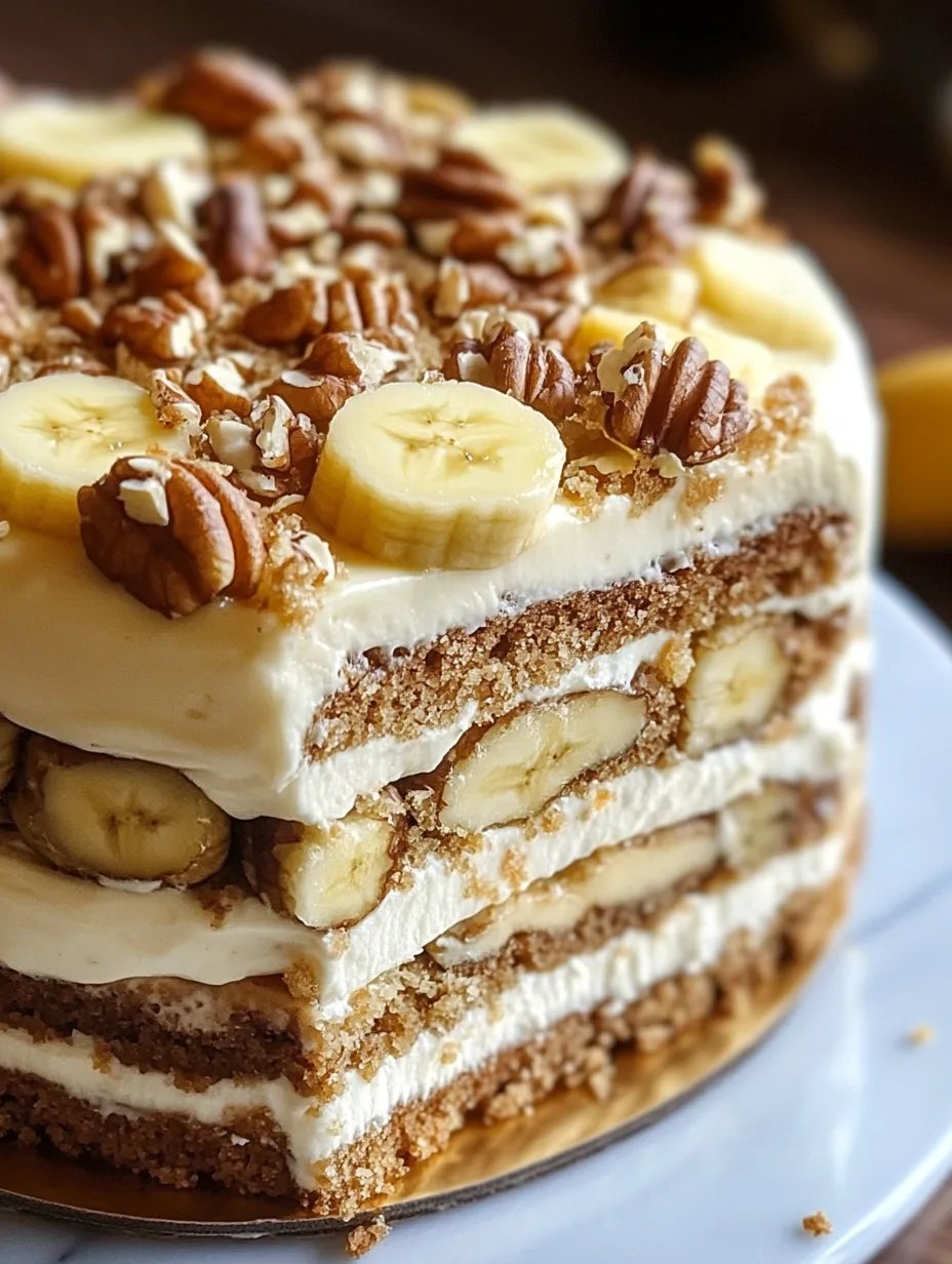Heavenly Banana Walnut Cream Cake