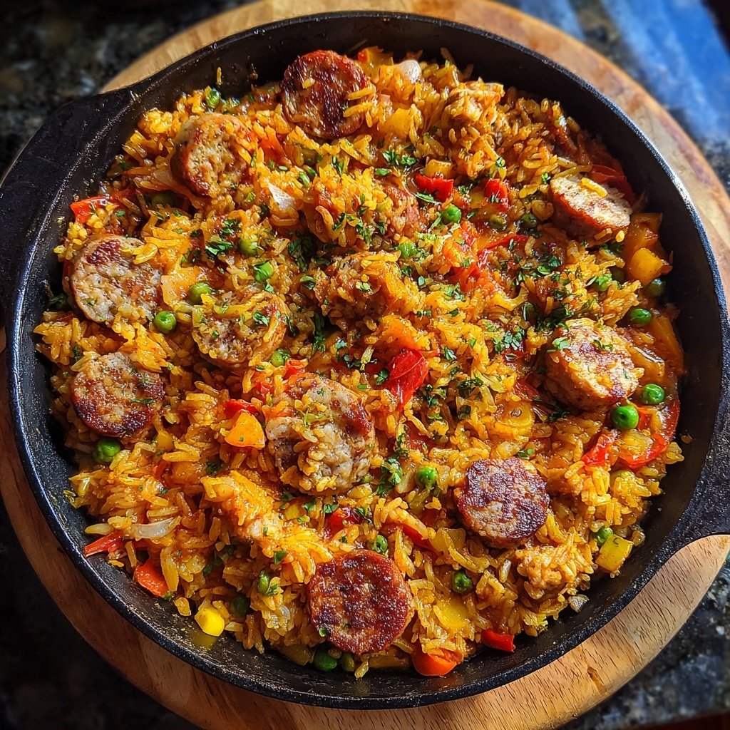 One Pan Sausage And Rice Dinner