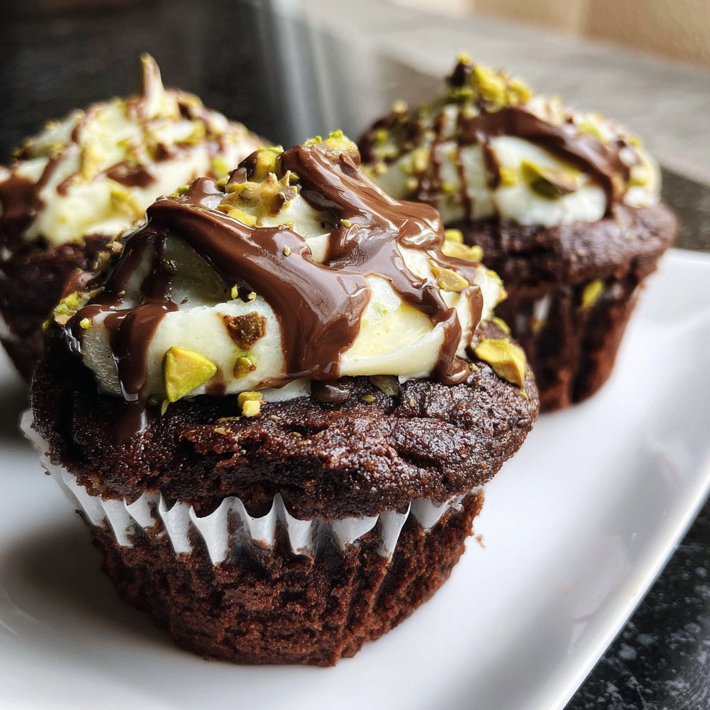 Chocolate Pistachio Cupcakes